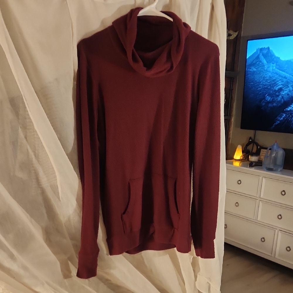Elegant Maroon Cowl Neck Sweater